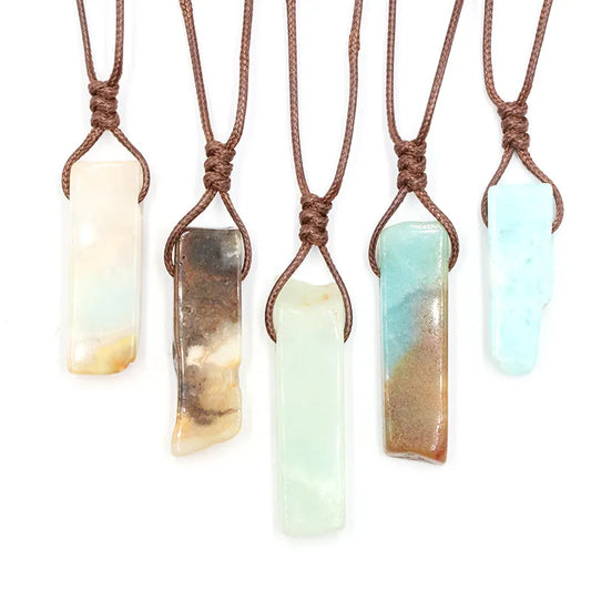 Handmade Artisan Amazonite V1 Rope Necklace