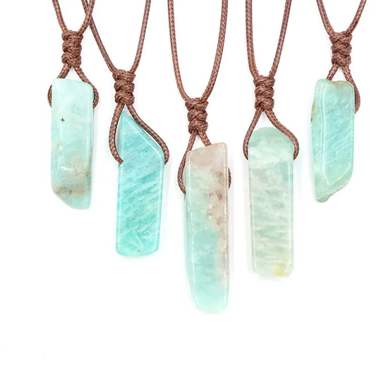 Handmade Artisan Amazonite V2 Rope Necklace