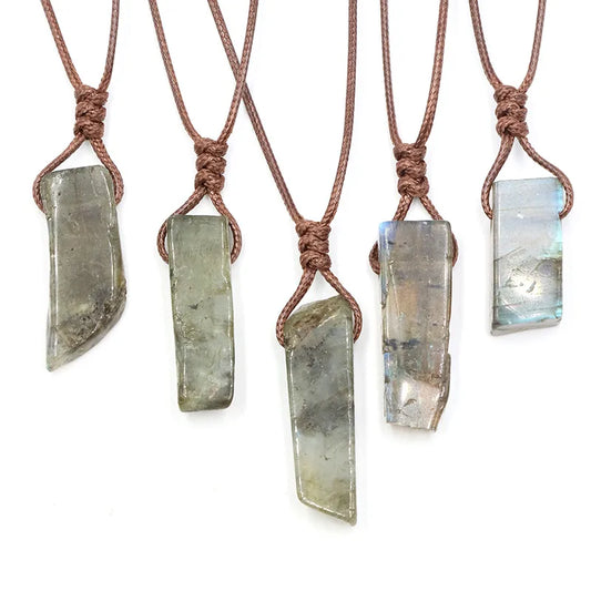 Handmade Artisan Labradorite Rope Necklace