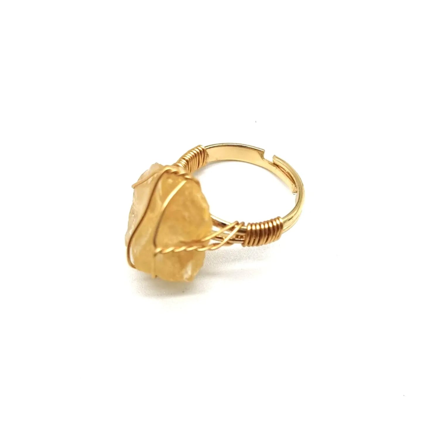 Manifestation Mastery: Radiant Citrine Natural Crystal Ring for Personal Will and Abundance