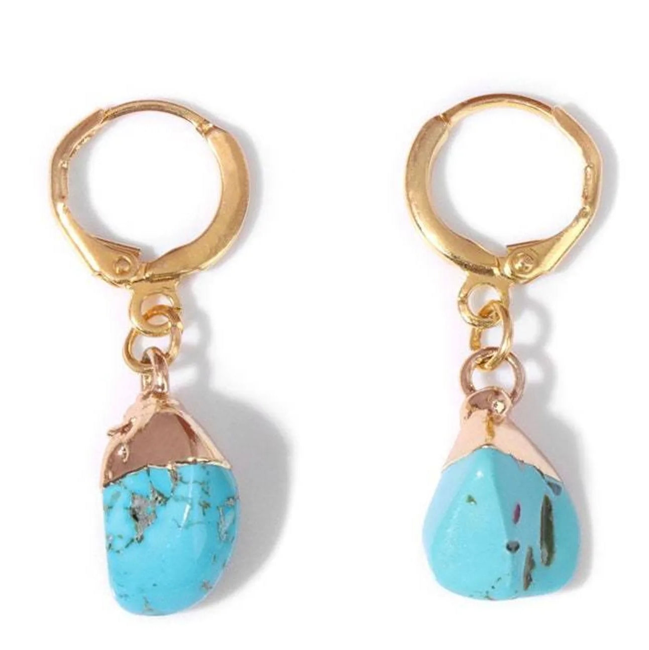 Serene Skies: Natural Blue Howlite Stone Dangle Earrings