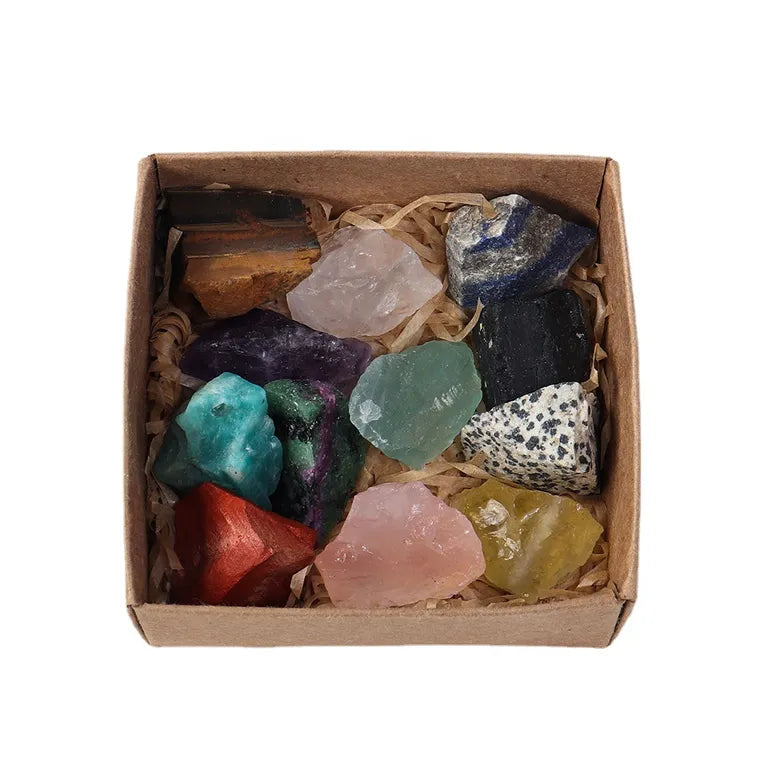 12-Piece Raw Chakra Stone Crystal Gift Set